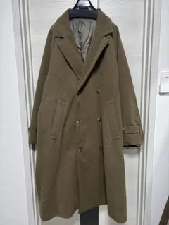 オリーブグリーン ダブルブレスト チェスターコート