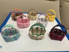 クラフトバンド　ミニミニカゴ　8個セット