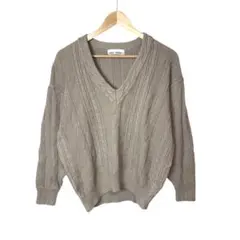 miss chloe ミスクロエ　ケーブルウールニットセーター　Vネック　40のサムネイル