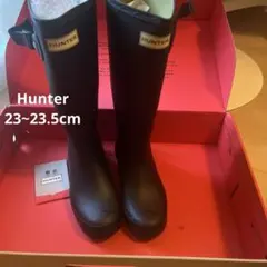 美品 HUNTERハンター 長靴 　ロング　ブラック23~23.5 cm UK4