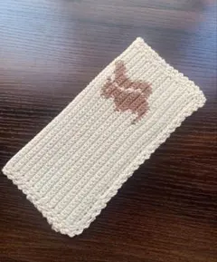 ニッタオルリス刺繍ハンカチ リスクリーム色ハンドメイド1枚