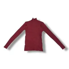 バーガンディ タートルネックセーター 長袖