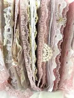 フランスアンティークリボン刺繍シルクハンキーケース※メタルブレードリボンワーク フランスアンティークリボン刺繍シルクハンキーケース※メタルブレード