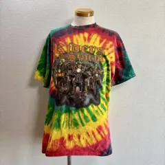 USA製90s BOSTON タイダイ Tシャツ L バイク チョッパー スカル