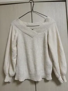 【試着のみ】 アイボリー ホワイト ニット セーター BELIEVE