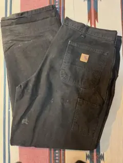 カーゴポケット付き ブラックワークパンツ