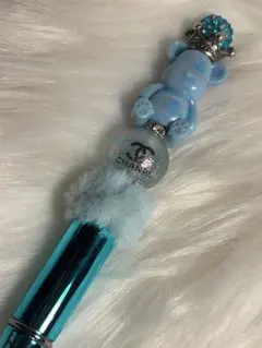 ✧︎*。CHANEL サックスブルー テディベア・フィギュア グラデーションペン
