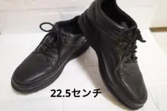 ロックポート　本革　スニーカー　黒　シボ革　レースアップ