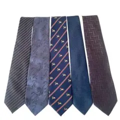ネクタイ まとめ売り　5本セット ダークブルー