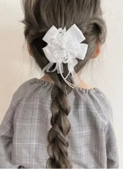 フォーマルヘアゴム　2点　グログラン オーガンジー　ヘアゴム　りぼん