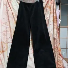 ブラック コーデュロイ カジュアルパンツ 裏起毛