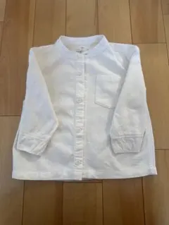 ホワイト コットン長袖シャツ 100サイズ
