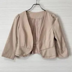 Dellise Noir ドレス ボレロ ノーカラージャケット ベージュ9AR