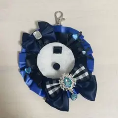 ロゼット　痛ロゼット　缶バッジ　黒　青　チェック
