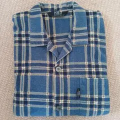 POLOの綿シャツ　ジャケット サイズL　ブルーのチェック