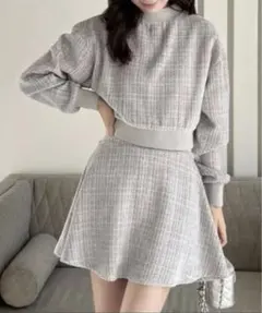 【最終】美品 clear ベロアツイードセットアップ