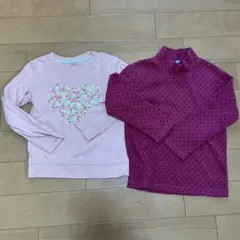 キッズ汚れあり長袖カットソー 2枚セット120cm