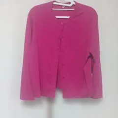 UNIQLO ピンク ボタン付き 長袖カーディガン