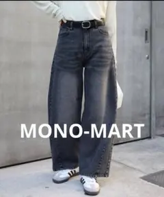 タグ付き　未使用　MONO-MART デニムワイドパンツ　ブラック　XL