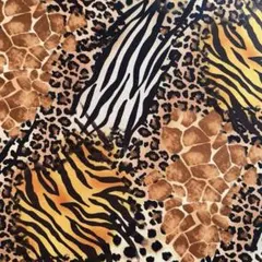 USAコットン　✤ミックス　アニマル柄✤　レオパード　ゼブラ　レア　輸入生地