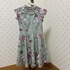 花柄刺繍 Aラインパーティードレスのサムネイル