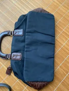 PRADA ナイロン ハンドバッグ クロコ型押し ブラウンのサムネイル