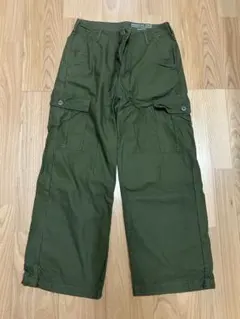 AMERICAN HOLIC コットン ワイドカーゴパンツ L カーキ