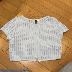 DIVIDED H&M 半袖レース編みカーディガン S