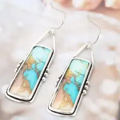 フックピアス ステック ターコイズブルー インデアン