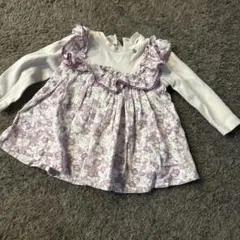 花柄フリル付き長袖トップス プティマイン