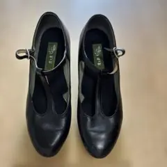 フラメンコシューズ 黒 レザー 23.5 フラメンコシューズ 黒 レザー 23.5 練習用【チャコット