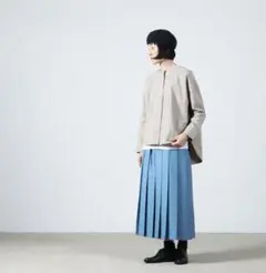 evam eva エヴァムエヴァ コットンノーカラーシャツ・black
