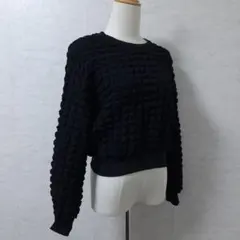 クラシカルエルフ ぽこぽこ ジャガード プルオーバー カットソー 黒