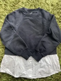 キッズ　トレーナー　130 ZARA 黒　ブラック　シャツ　シンプルトレーナー