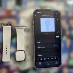 純正新品同様apple watch モダンバックル　チョーク　サイズM 41