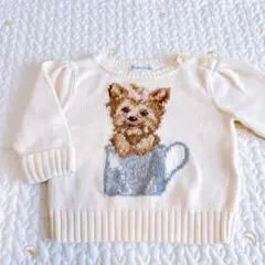 ラルフローレン　犬　ニット　6M 70/44