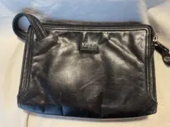 TAKEO KIKUCHI ブラックレザー クラッチバッグ