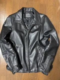 ナノユニバース　レザーシングルライダースジャケット　ブラック