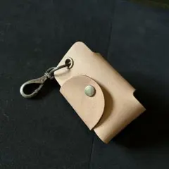 レザークラフト(ナチュラルレザー)キーケース スナップボタン付き