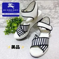 【未使用級】BURBERRY ブルーレーベル サンダル 白 青 24㎝のサムネイル