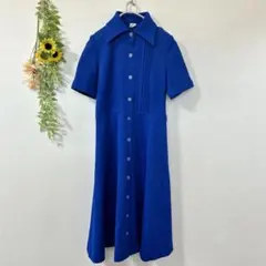 【c2221】GRADE 半袖 ニットワンピース プリーツ付き ロング丈のサムネイル
