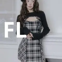 ニットボレロダブルチェックミニワンピース FreeL Darich ブラック