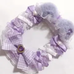 ネコ耳 紫 メイド トレカケーレースデコ