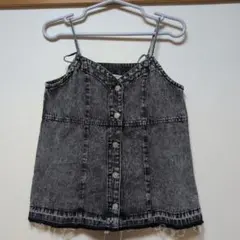 ライトオン　BACK NUMBER 　ブラックデニムキャミソール 　Mのサムネイル