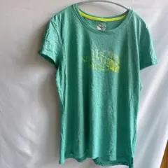 ザノースフェイス Tシャツ クルーネック 半袖 杢柄 L エメラルドグリーン緑