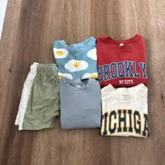 保育園着セット　半袖T2枚　ロンT2枚　ズボン1枚セット