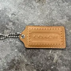 COACH レザータグ チャーム ブラウン　BIGタグ