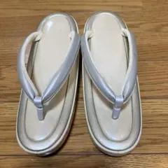 草履　履物　和装用草履　着物用草履　クリーム色　シルバー　金色