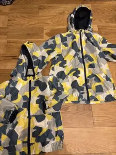 幾何学模様 フード付きジャケット　兄弟セット