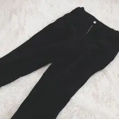 裏フリース　黒　コーデュロイ　パンツ　ウエストゴム　暖パン　Ｍ　レトロ